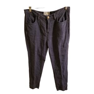 Current Elliott Women's  Size 28 Blue Linen Straight Leg Pants